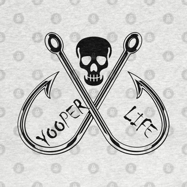 Yooper Life Skull & Fishing Hooks by The Yooper Life